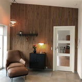 Decoración pared madera natural roble barnizado