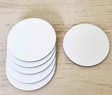 Círculos de disco de madeira DM branco (8-60 cm)