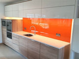 decoración interior cocina casa acrílico naranja brillante gloss